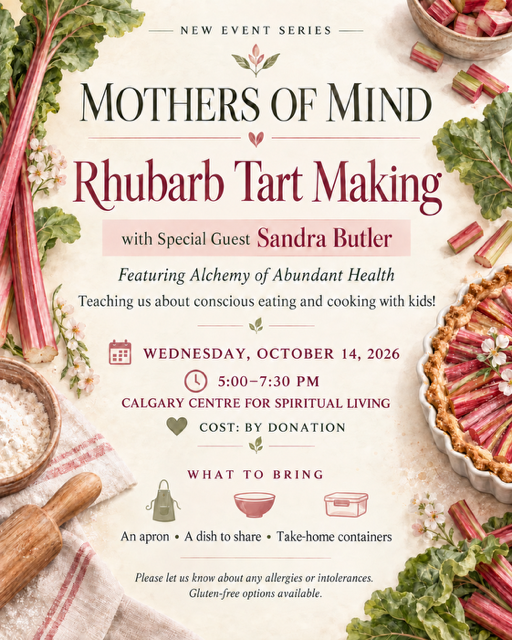 Mothers In Mind - Rhubarb Night with special guest "Alchemy of Abundant Health" author, Sandra Butler